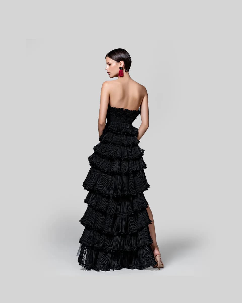 The Chevron Fringe Strapless Gown - Image 2