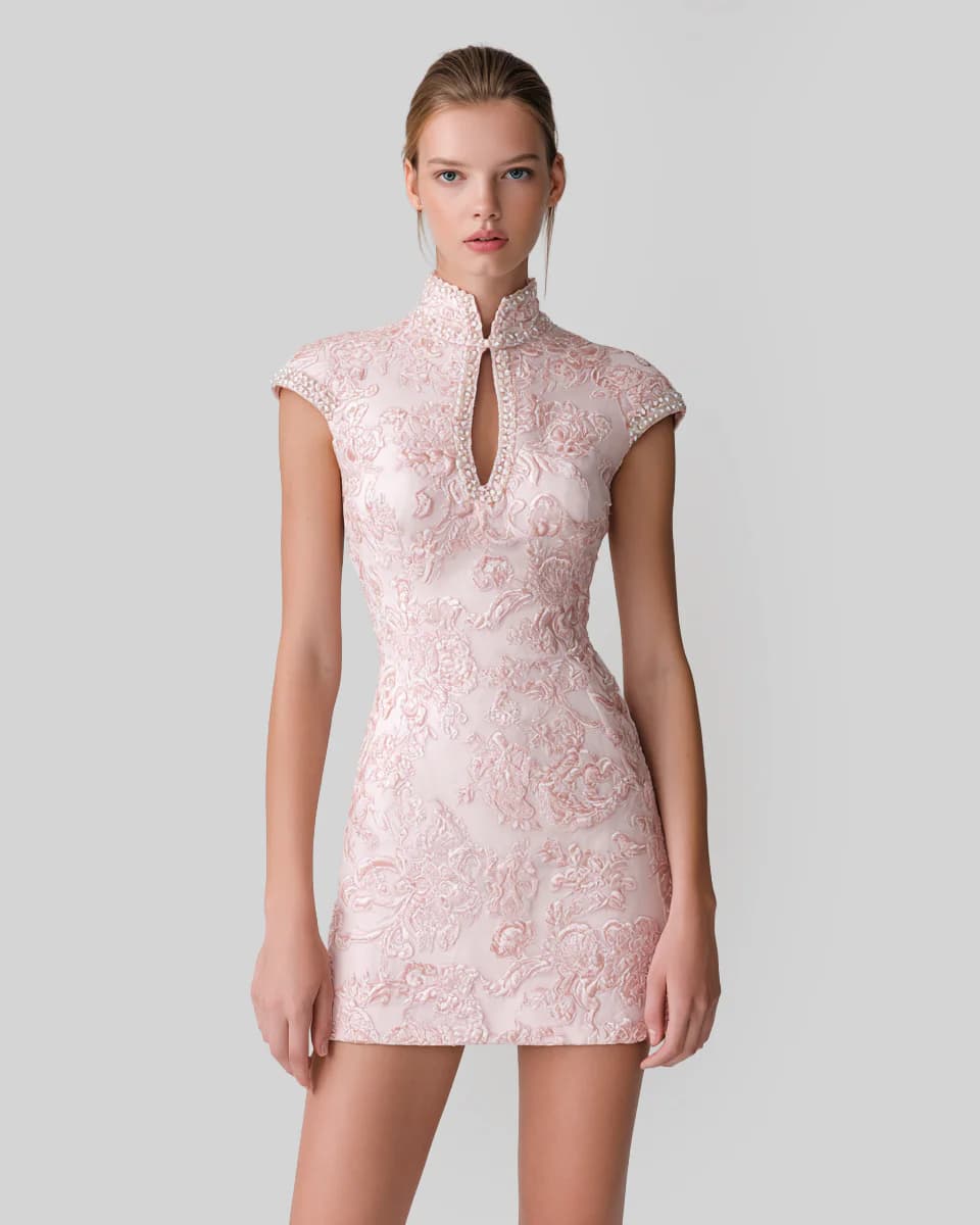 The Jacquard Mini Dress - Image 1