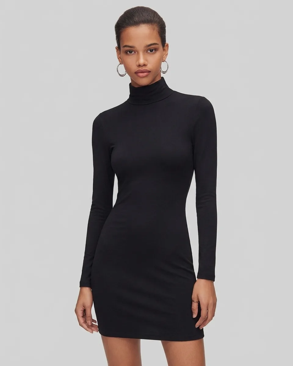 The Mock Neck Draped Mini - Image 1