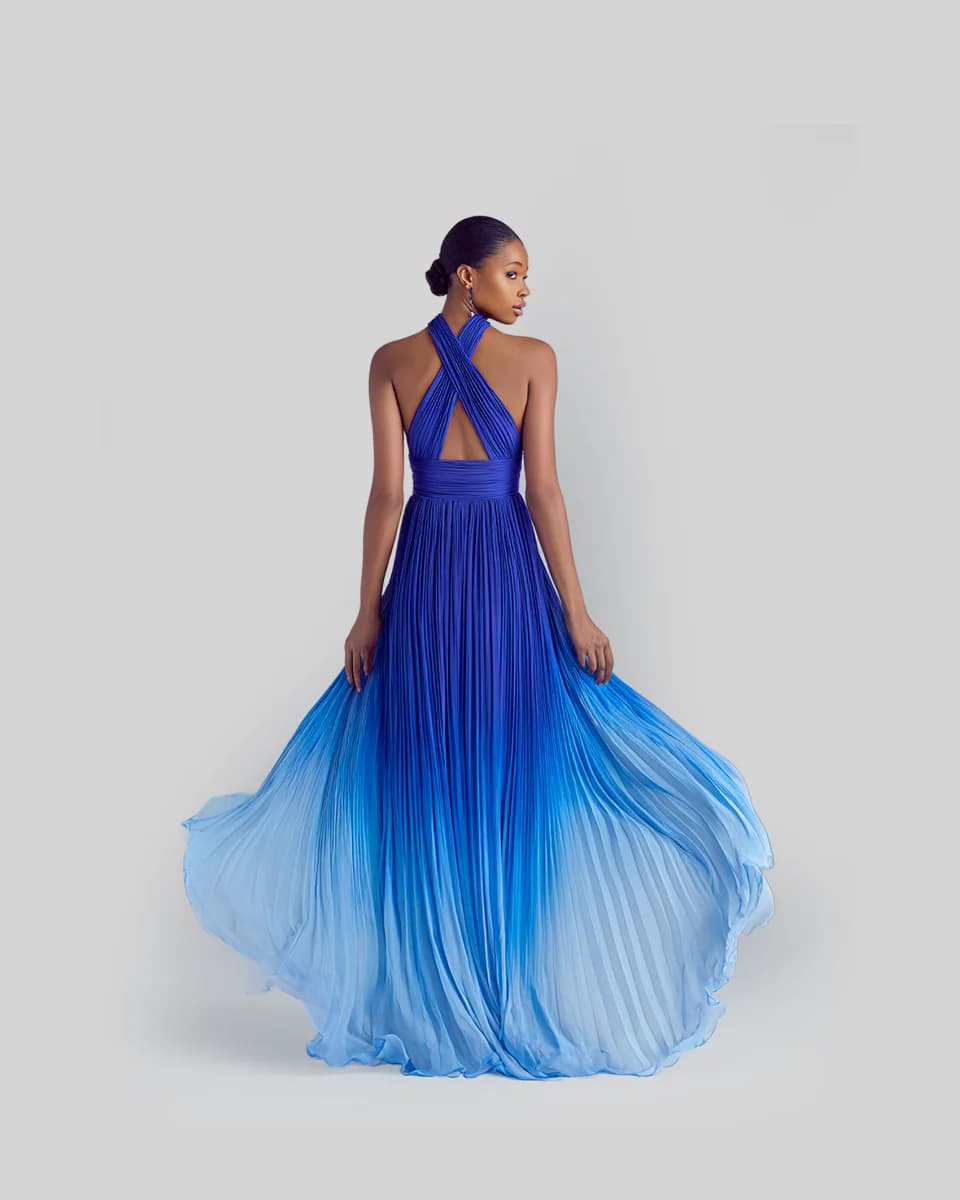 The Ombre Pleated Halter Maxi - Image 2