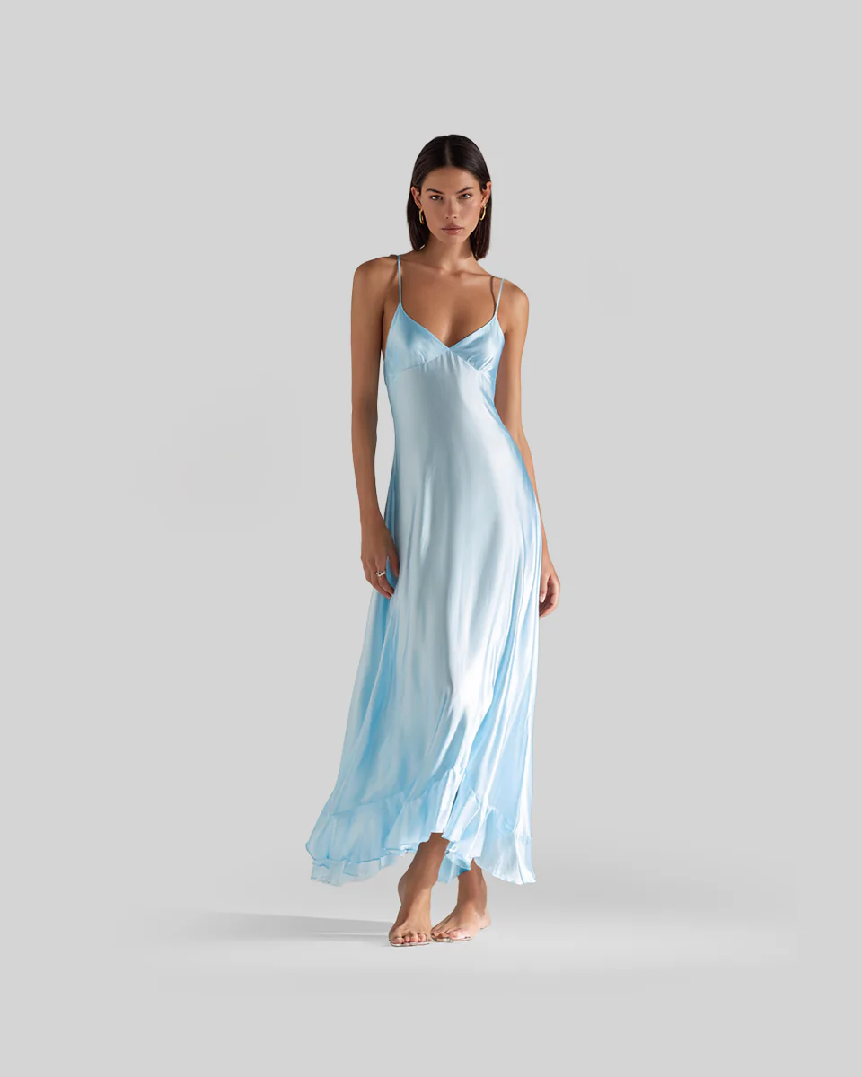 The Pleated Spaghetti Strap Maxi - Image 1