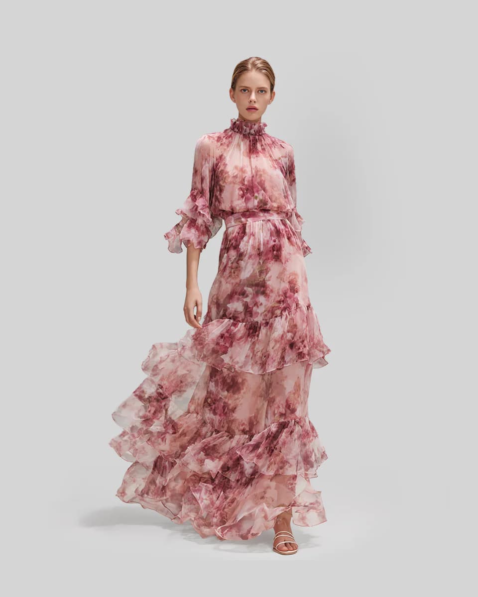 The Sheer Floral High-Neck Maxi - Image 1