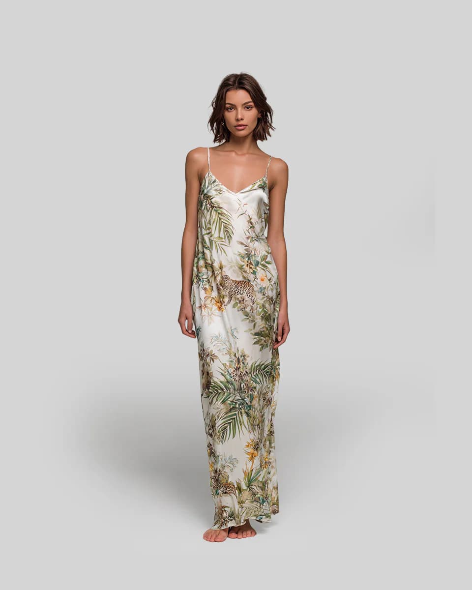 The Tropical Print Slip Maxi - Image 1